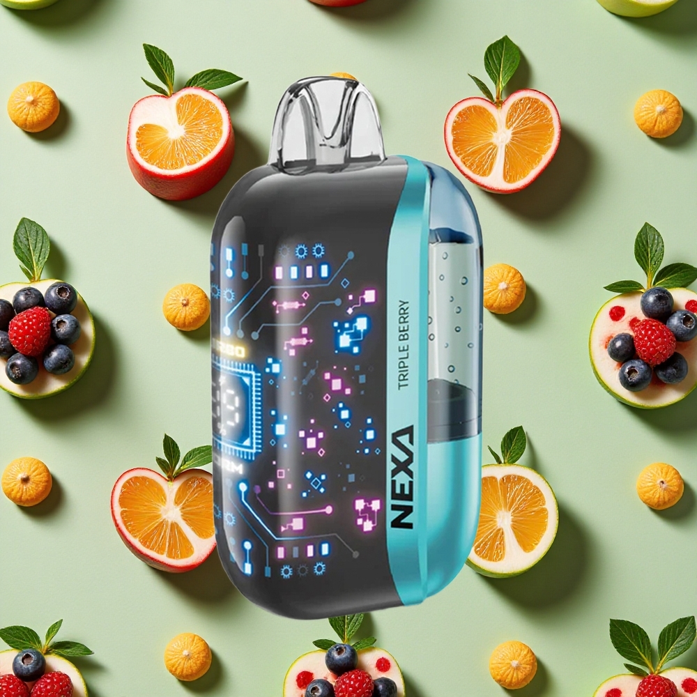 NEXA Ultra 50000 Bateria 800mAh Ecrã 3D Curvo Frutas Vermelhas Triplas