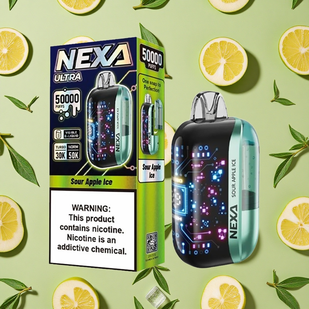 NEXA Ultra 50000 BoPuffs Maçã Azeda Gelo com 20ml E-líquido e 800mah