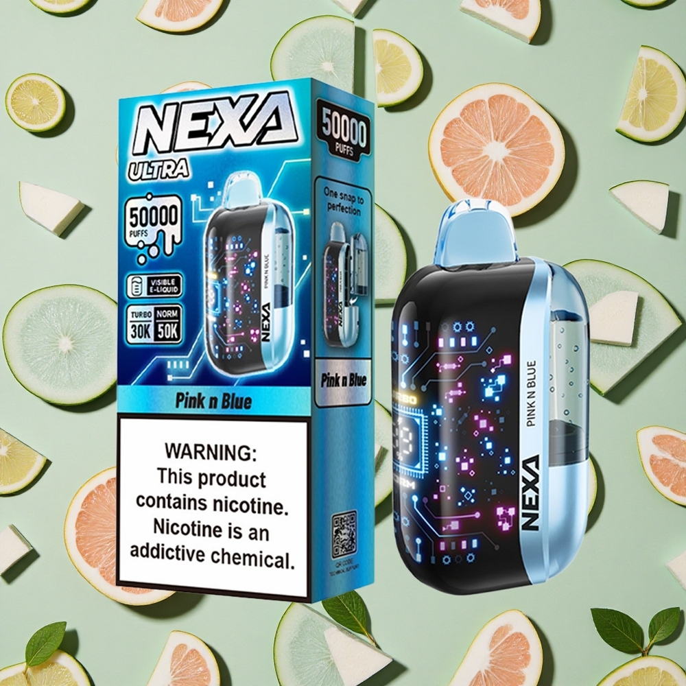 NEXA Ultra 50000 Puffs 20ml E-líquido 5 Nicotina Pink N Blue Rosa e Azul