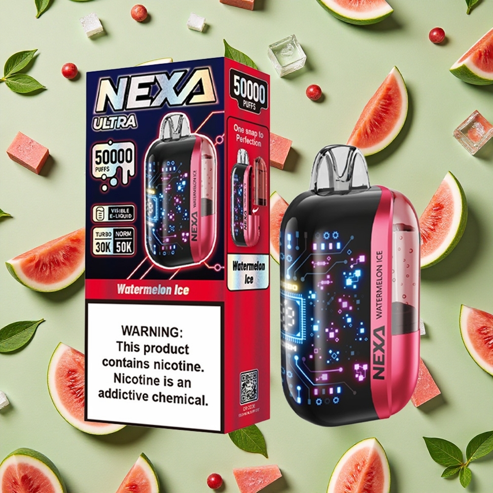 NEXA Ultra 50000 Puffs 20ml E-líquido Melancia Gelo Display Screen 3d Curved Screen