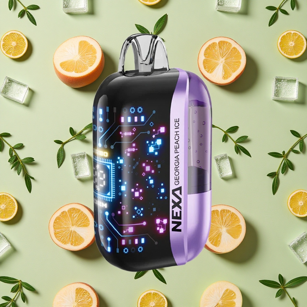 NEXA Ultra 50000 Puffs 20ml E-líquido Pêssego da Geórgia Gelo Display 3D
