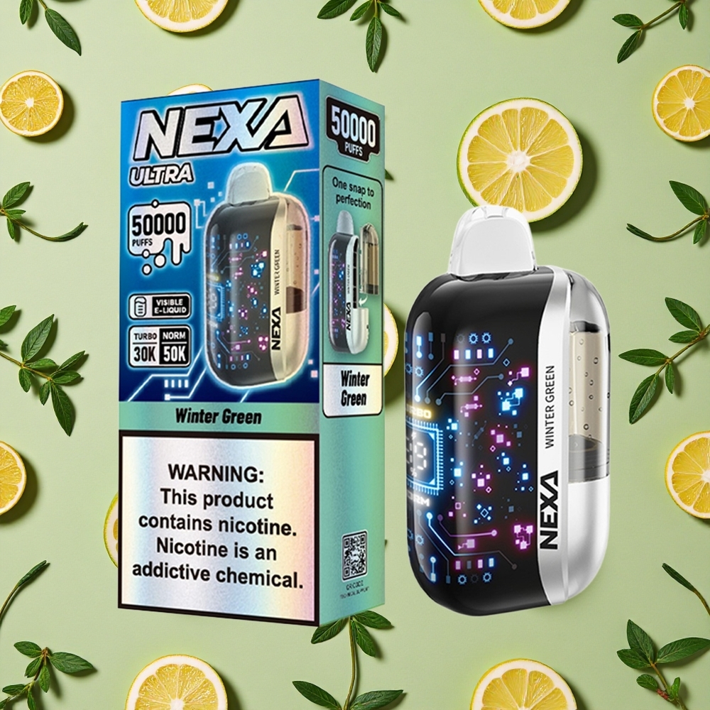 NEXA Ultra 50000 Puffs 20ml E-líquido Verde Inverno Vape descartável