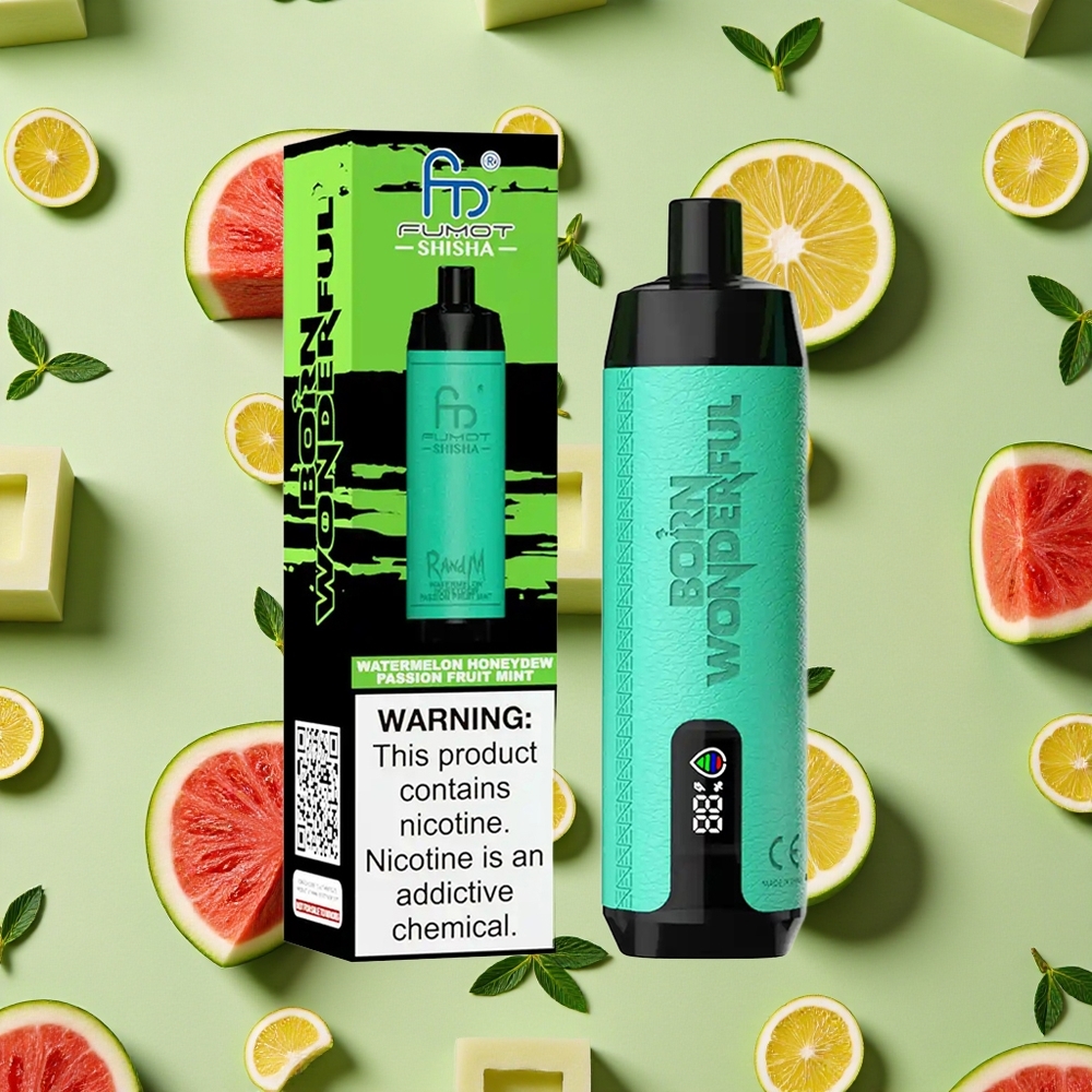 RandM Fumot Shisha 10000 Puffs 18ml E-líquido Melancia Melão Maracujá Menta