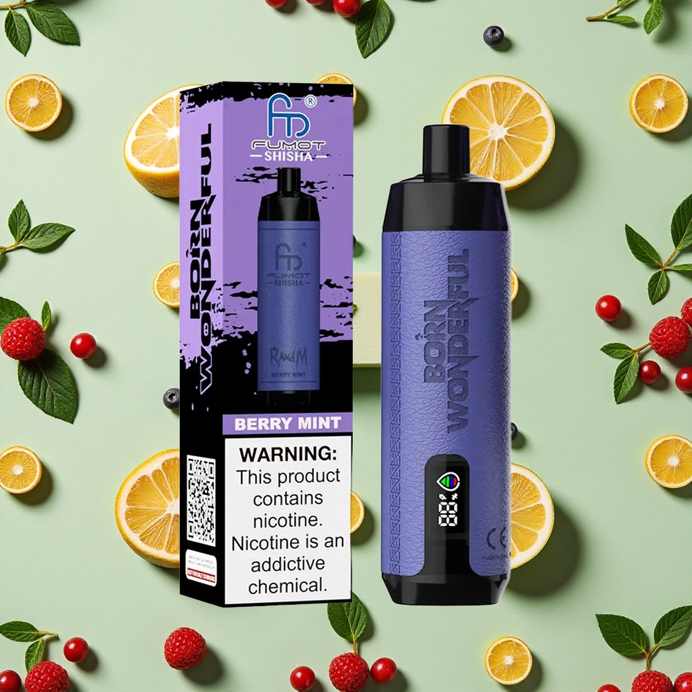 RandM Fumot Shisha 10000 Puffs 18ml E-líquido Menta com Frutas Vermelhas