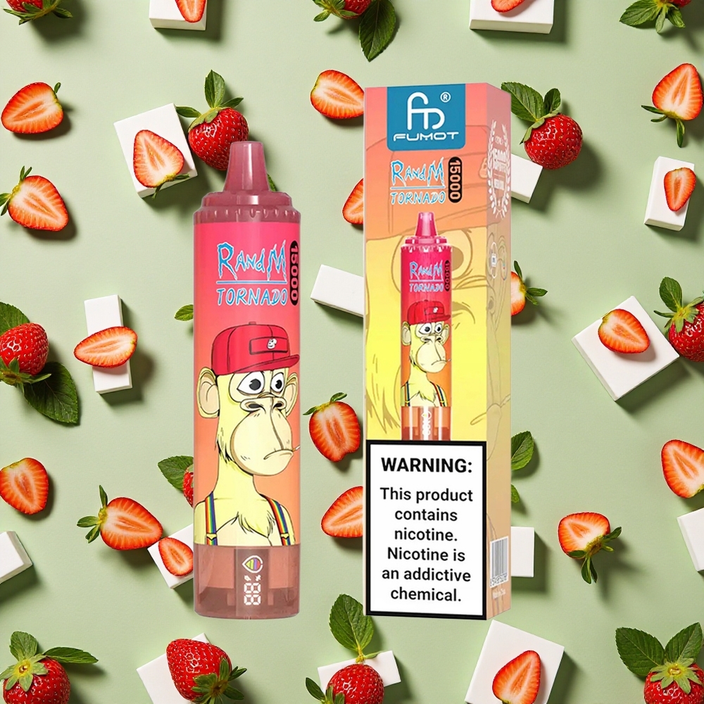 RandM Fumot Tornado 15000 Bocados Morango Red Bull 25ml E-líquido