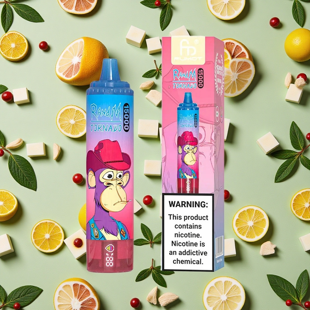RandM Fumot Tornado 15000 Puffs 25ml E-líquido Bagunça de Frutas Vape descartável