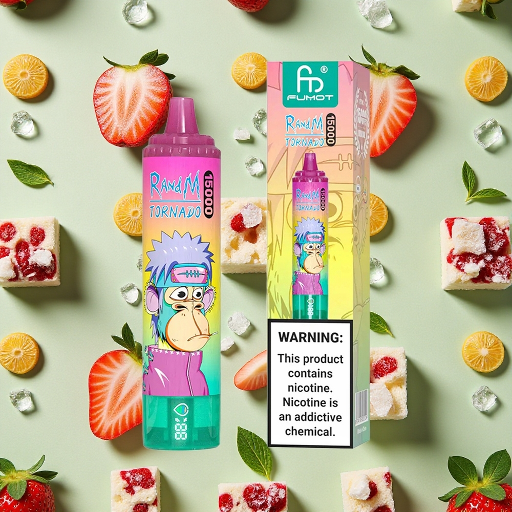 RandM Fumot Tornado 15000 Puffs 25ml E-líquido Morango Gelo