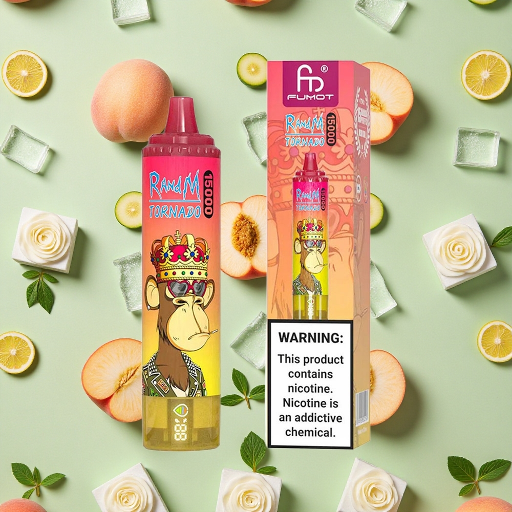 RandM Fumot Tornado 15000 Puffs 25ml E-líquido Pêssego Gelo