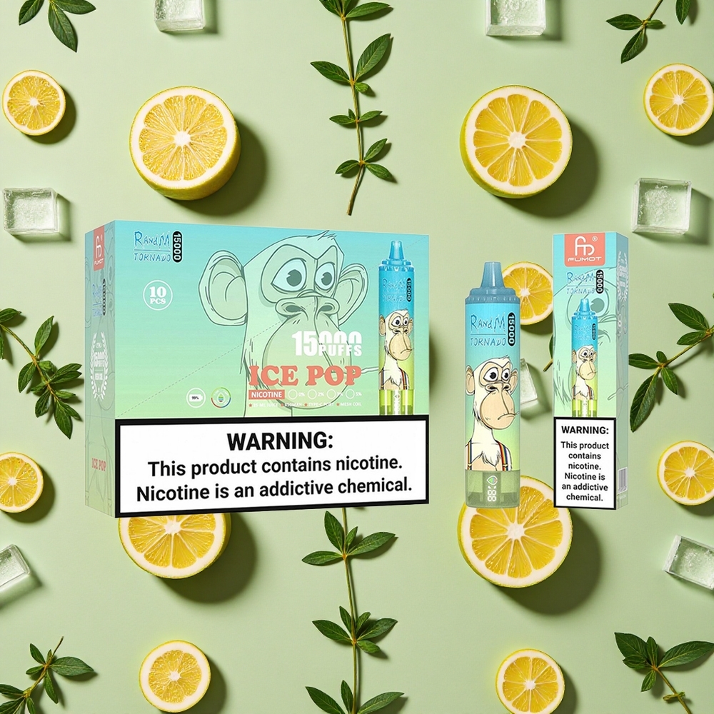 RandM Fumot Tornado 15000 Puffs 25ml E-líquido Sorvete de Frutas Descartável Vape