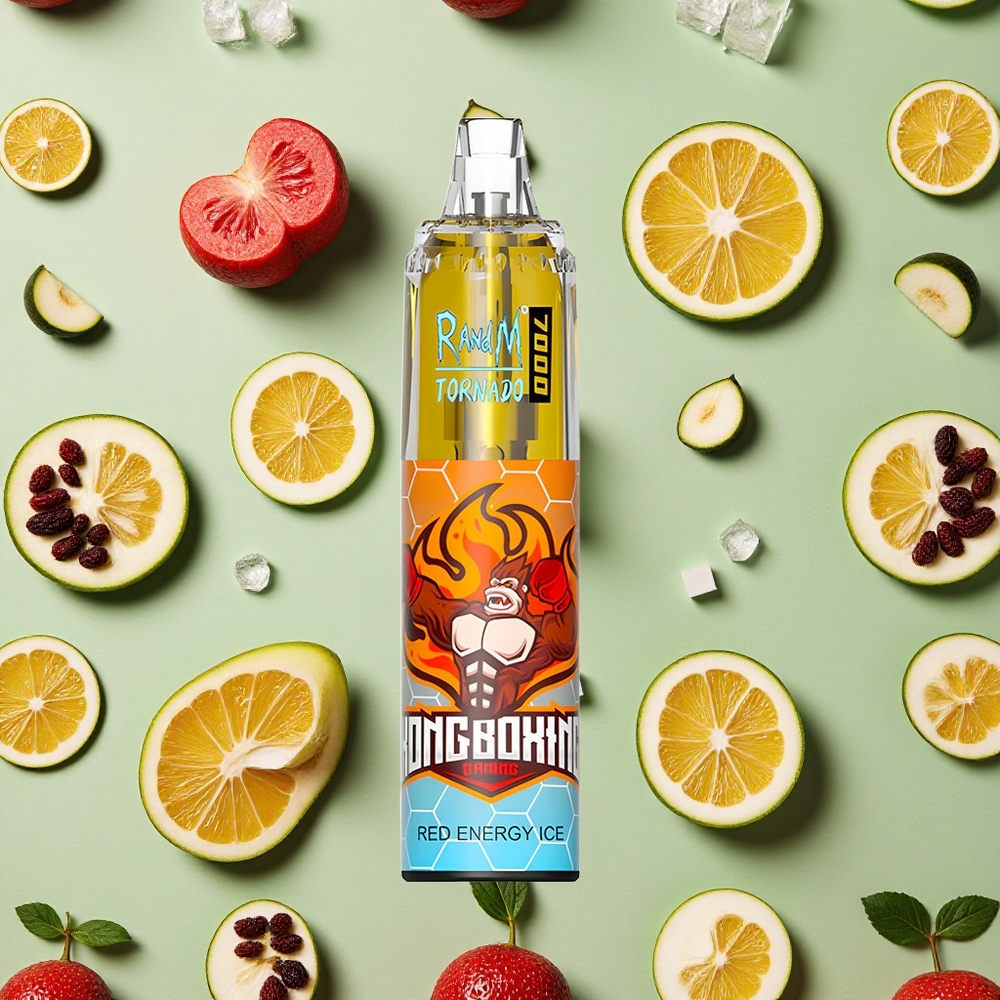 RandM Fumot Tornado 7000 Puffs 14 ml E-líquido Energia Vermelha Gelo