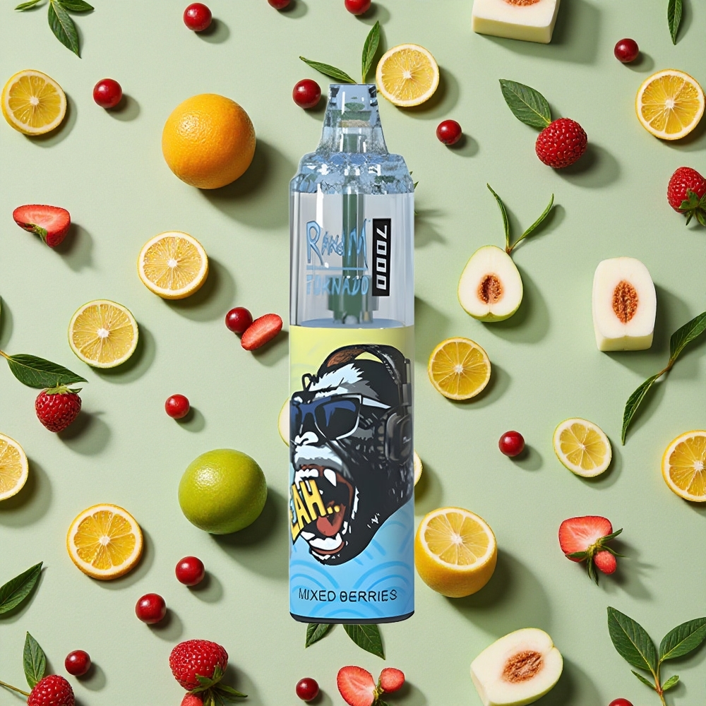 RandM Fumot Tornado 7000 Puffs 14 ml E-líquido Frutas Silvestres Vape descartável