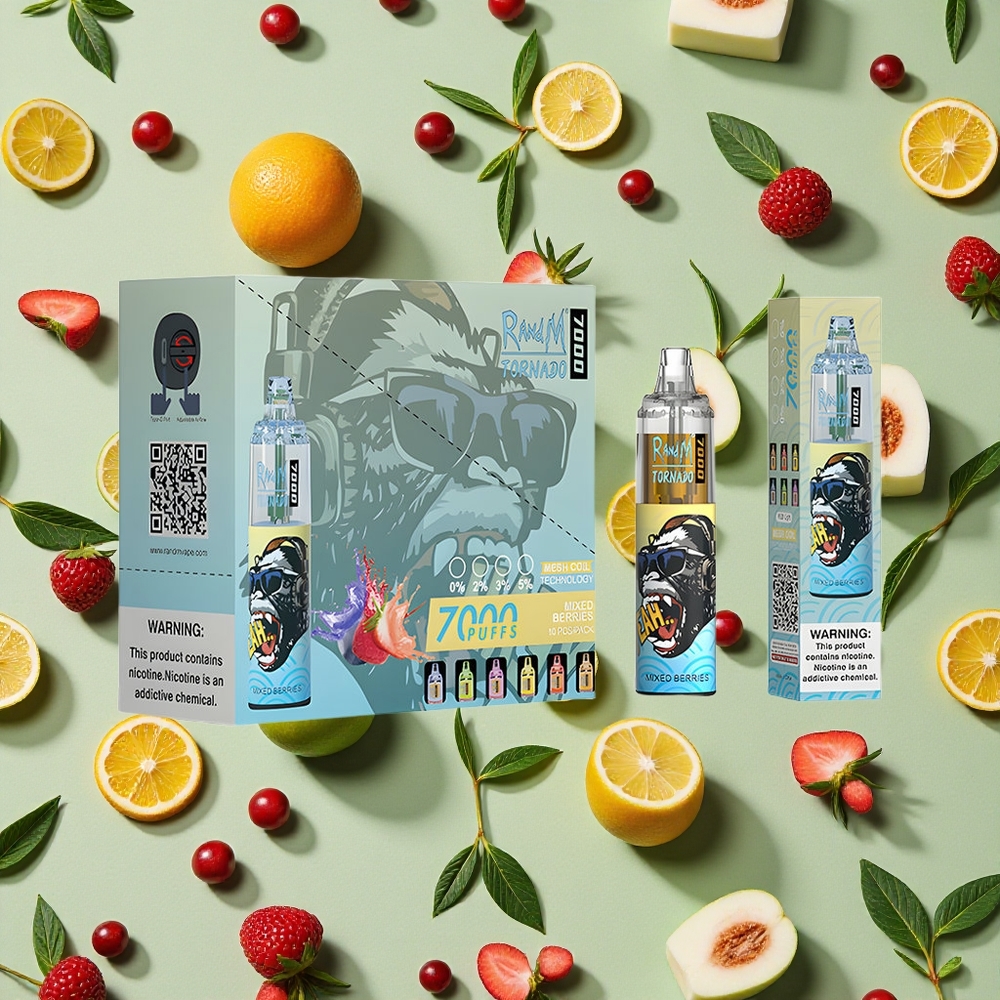 RandM Fumot Tornado 7000 Puffs 14 ml E-líquido Frutas Silvestres Vape descartável