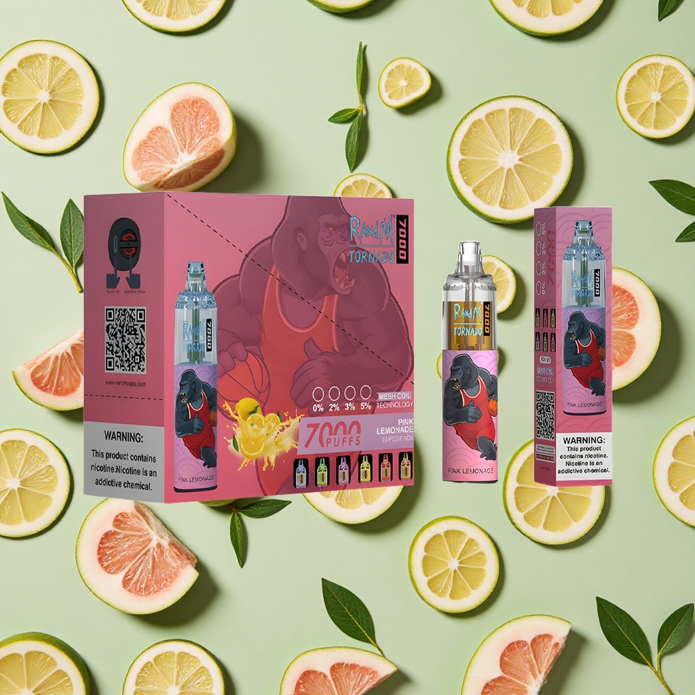 RandM Fumot Tornado 7000 Puffs 14 ml E-líquido Limonada Rosa