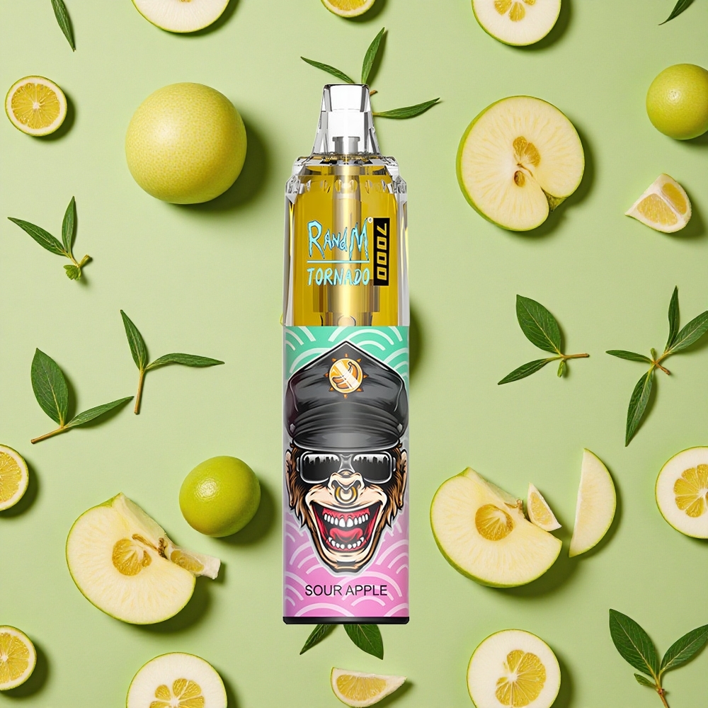 RandM Fumot Tornado 7000 Puffs 14 ml E-líquido Maçã Azeda Vape descartável
