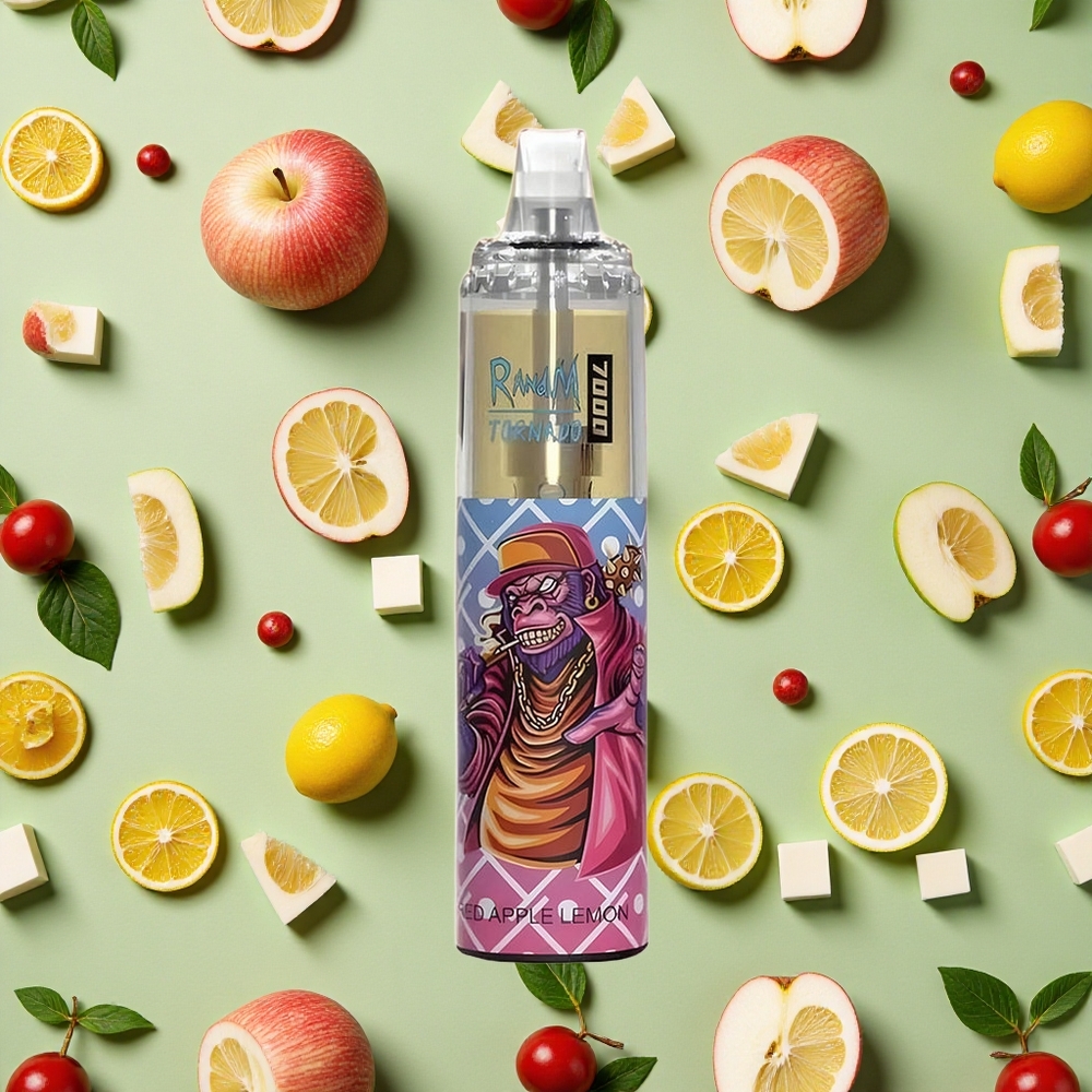 RandM Fumot Tornado 7000 Puffs 14 ml E-líquido Maçã Vermelha Limão