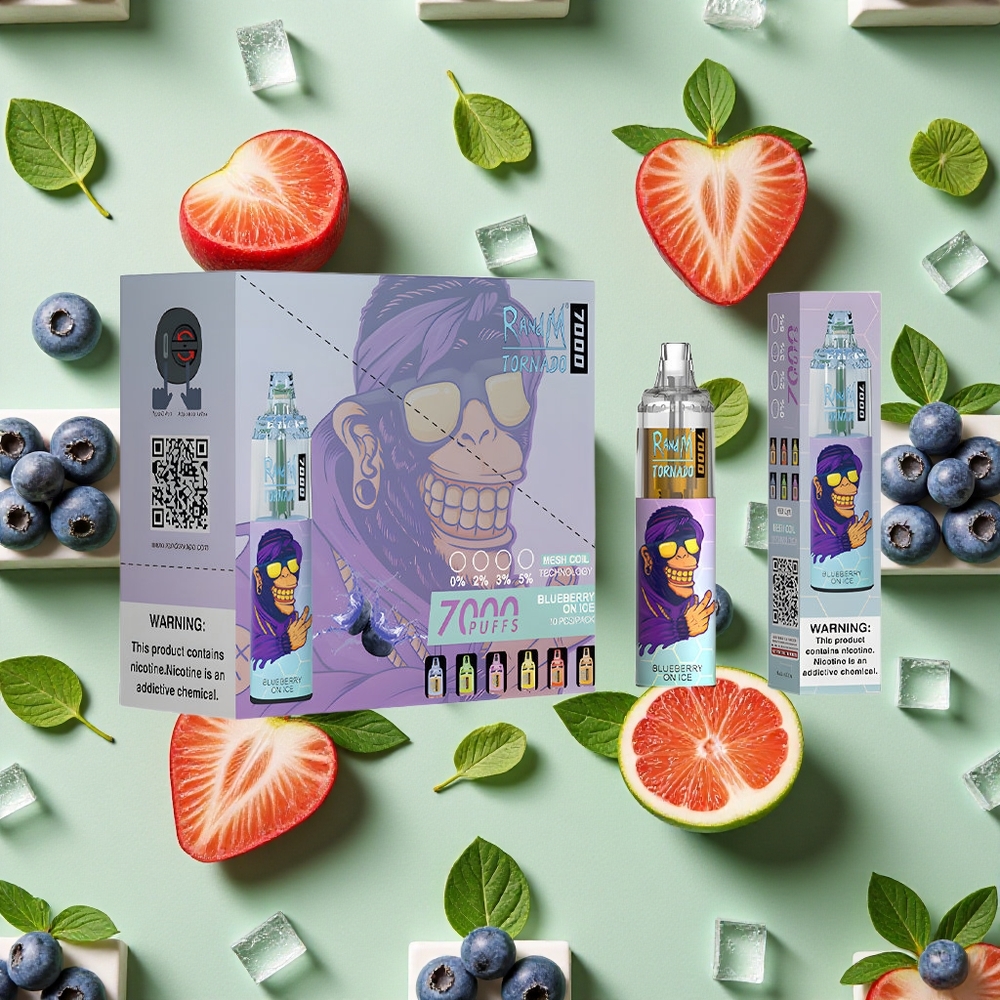 RandM Fumot Tornado 7000 Puffs 14 ml E-líquido Mirtilo no Gelo