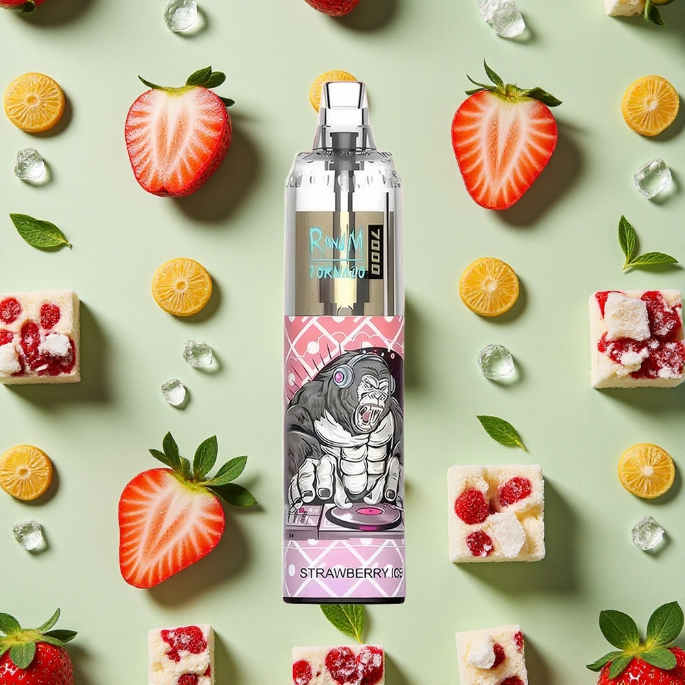 RandM Fumot Tornado 7000 Puffs 14 ml E-líquido Morango Gelado