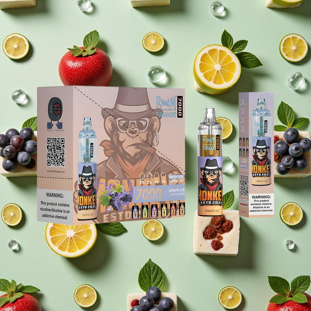 RandM Fumot Tornado 7000 Puffs 14 ml E-líquido Uva Gelo