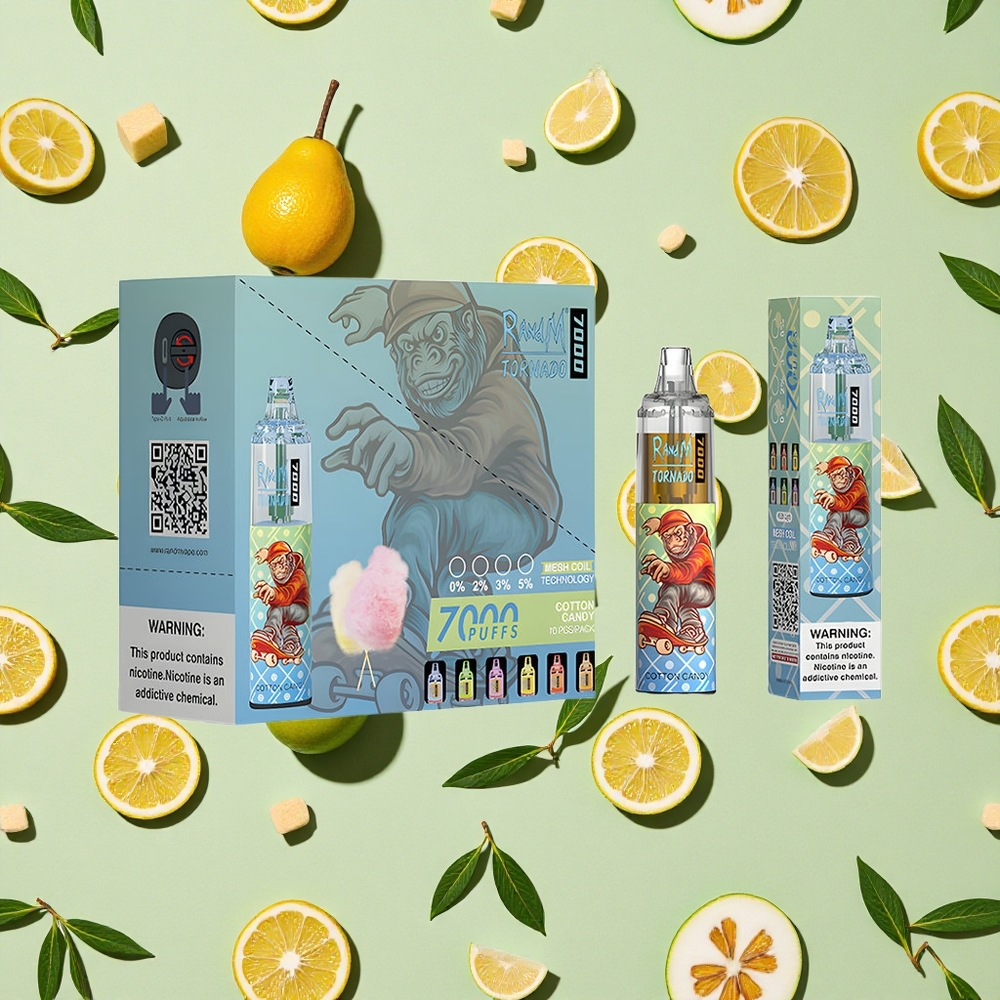 RandM Fumot Tornado 7000 Puffs 14ml E-líquido Algodão Doce