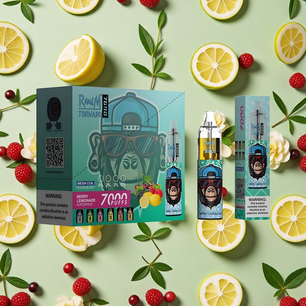 RandM Fumot Tornado 7000 Puffs 14ml E-líquido Bagas Limonada
