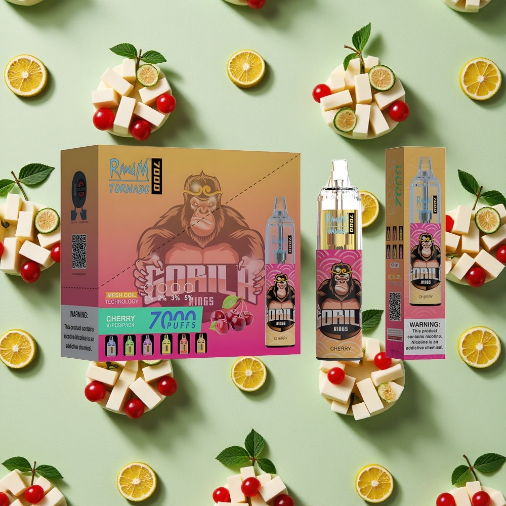 RandM Fumot Tornado 7000 Puffs 14ml E-líquido Cereja Vape descartável