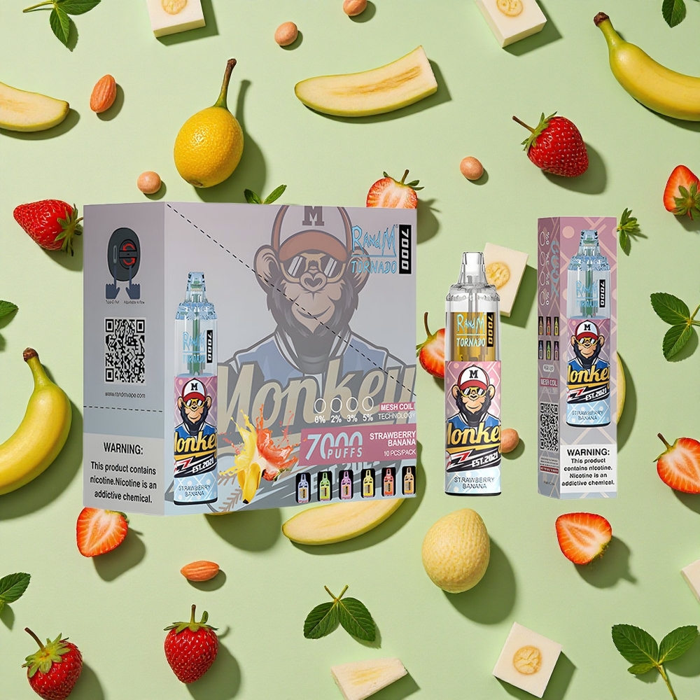 RandM Fumot Tornado 7000 Puffs 14ml E-líquido Morango Banana