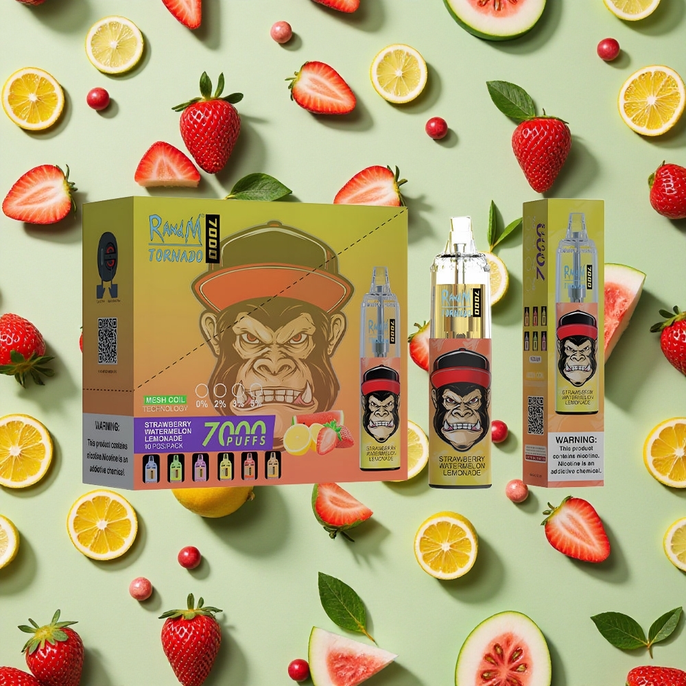 RandM Fumot Tornado 7000 Puffs 14ml E-líquido Morango Melancia Limonada
