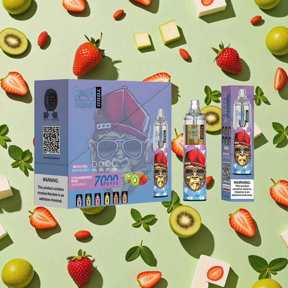 RandM Fumot Tornado 7000 Puffs Morango Kiwi 14ml E-líquido RGB