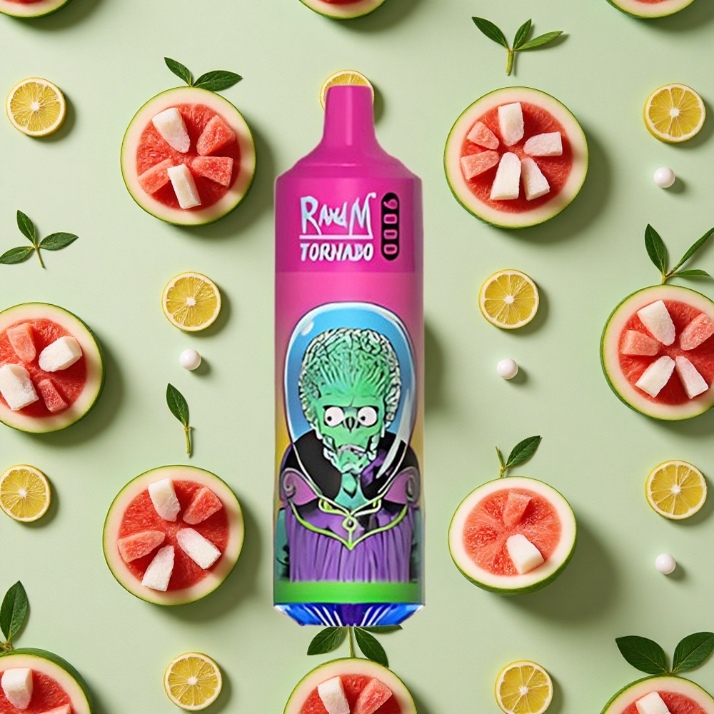 RandM Fumot Tornado 9000 Puffs 18 ml E-líquido Melancia Chiclete