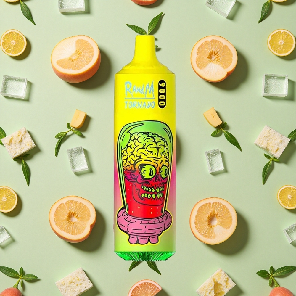RandM Fumot Tornado 9000 Puffs Pêssego Verão Gelo 18 ml E-líquido Mesh