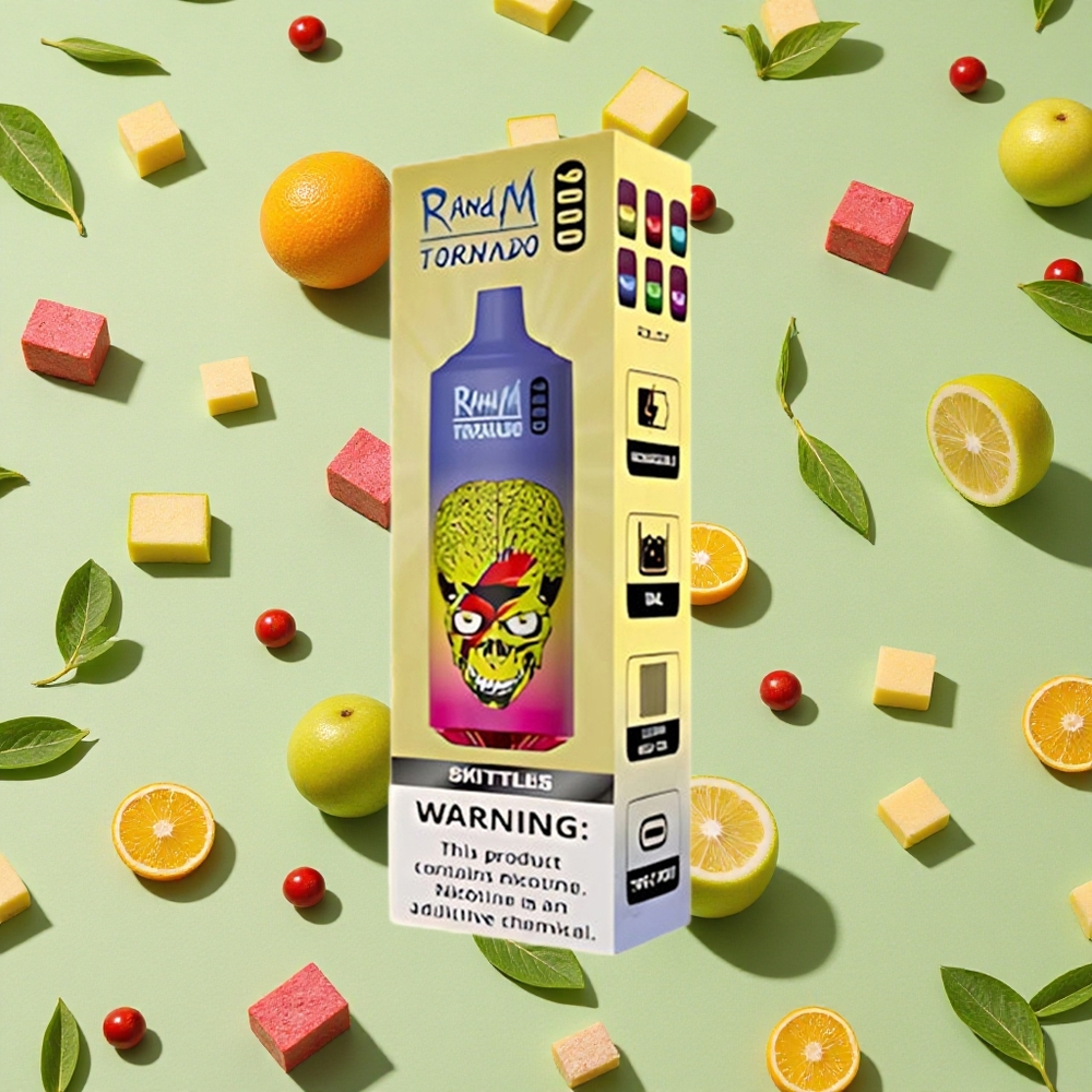RandM Fumot Tornado 9000 Puffs Skittles Arco-Íris 54 Sabores