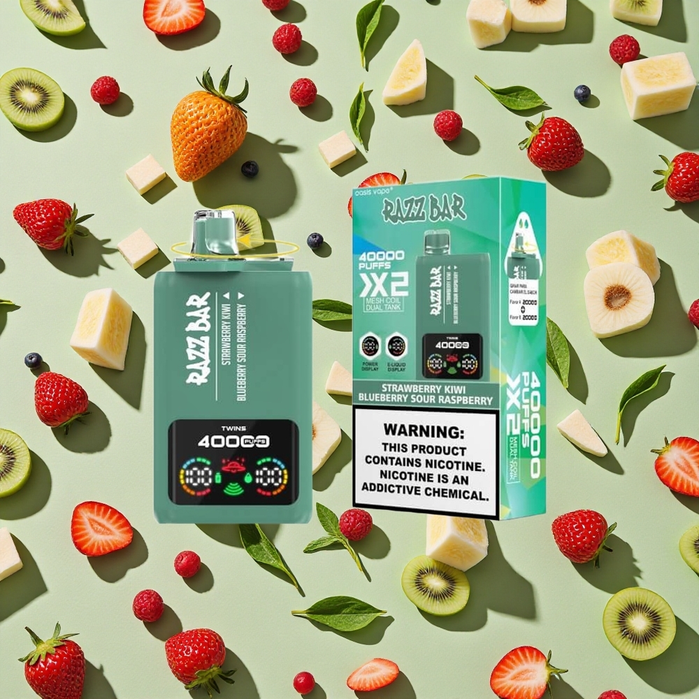 Razz Bar 40000 Puffs Tela de Potência Morango Kiwi_Mirtilo Framboesa Azeda