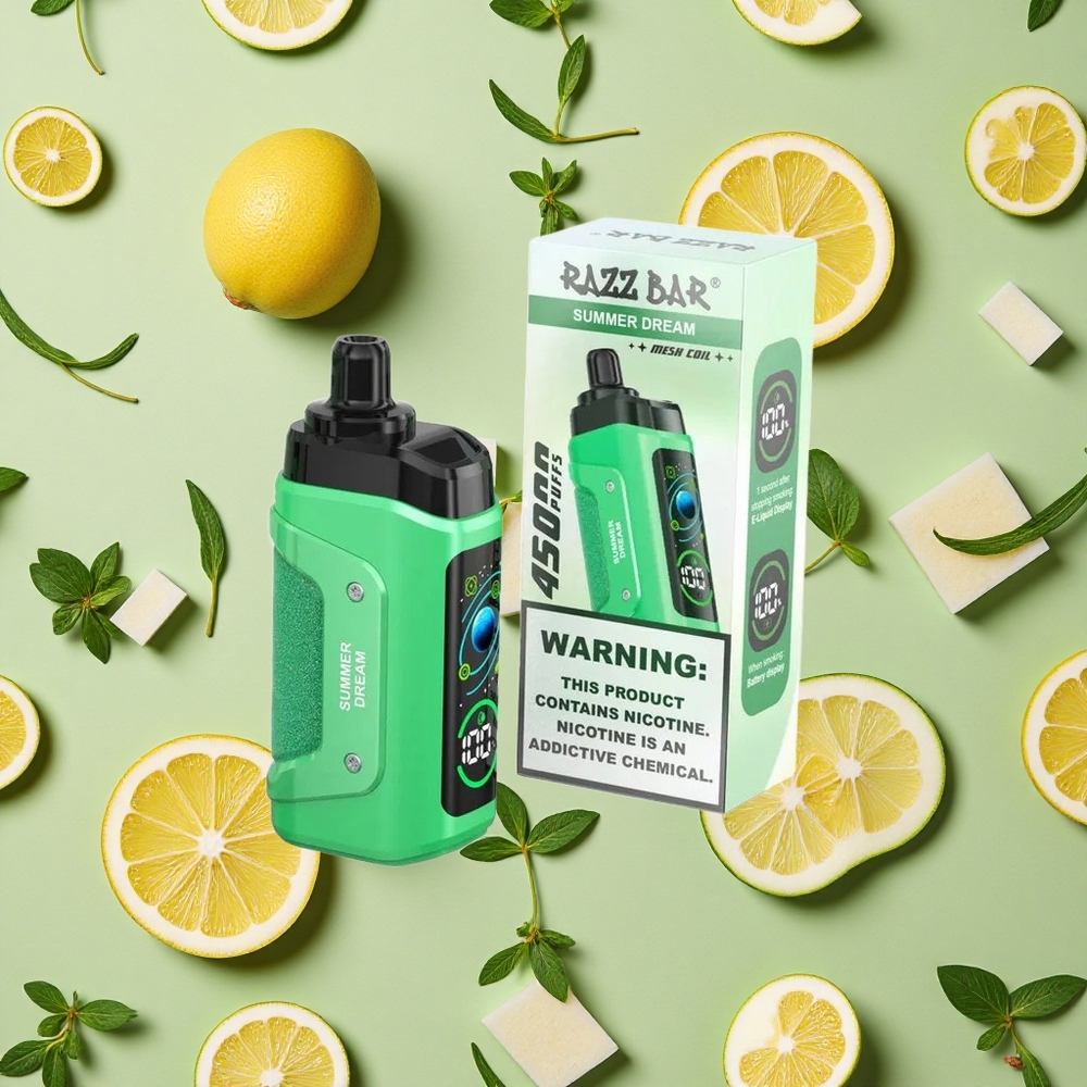 Razz Bar 45000 Cargas Vaporizador Descartável Sonho de Verão 10 Ohm Mesh 650 Mah