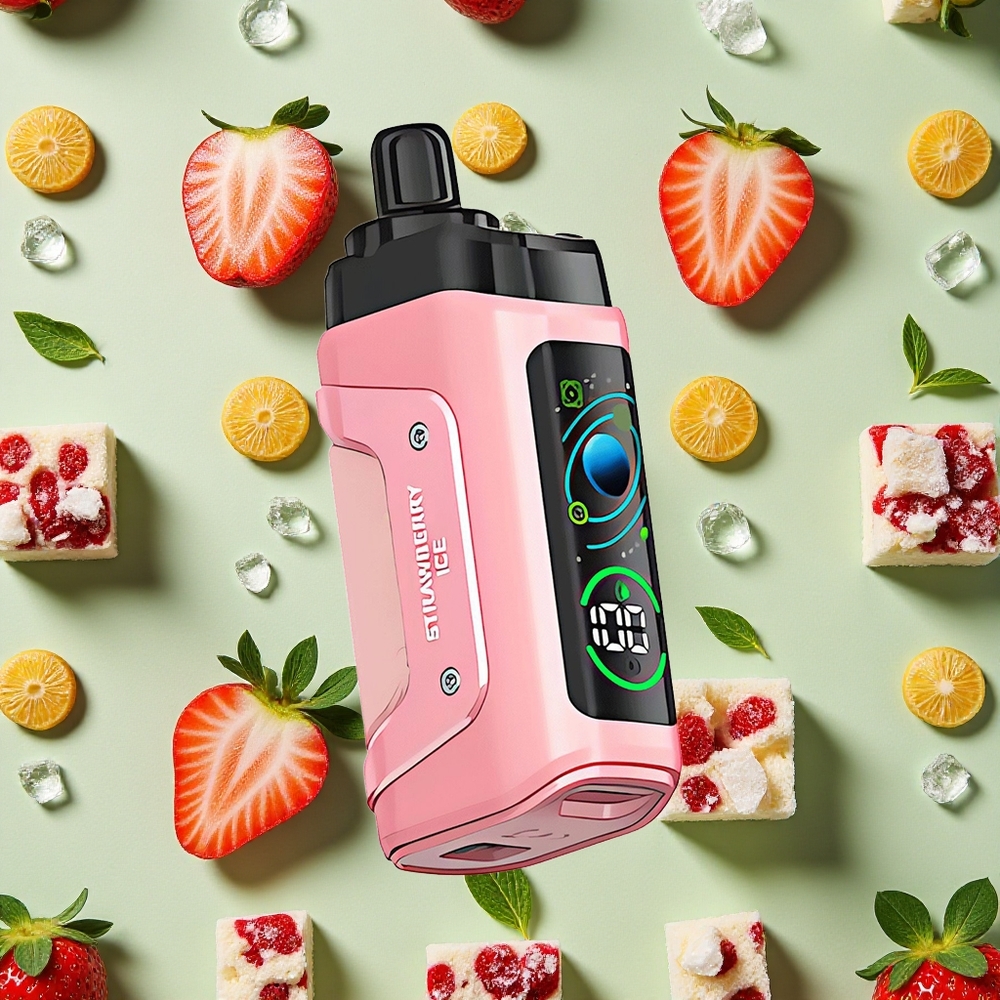 Razz Bar 45000 Puffs 20 mg/ml E-líquido Morango Gelado Vape descartável