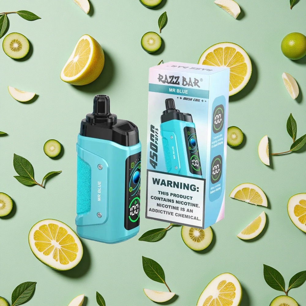 Razz Bar 45000 Puffs Mr Azul Vape descartável 10 Ohm Recarregável