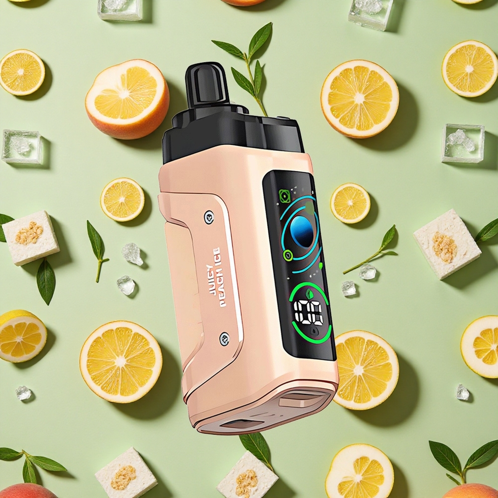 Razz Bar 45000 Puffs Pêssego Suculento Gelo Vape descartável Malha 10 Ohm