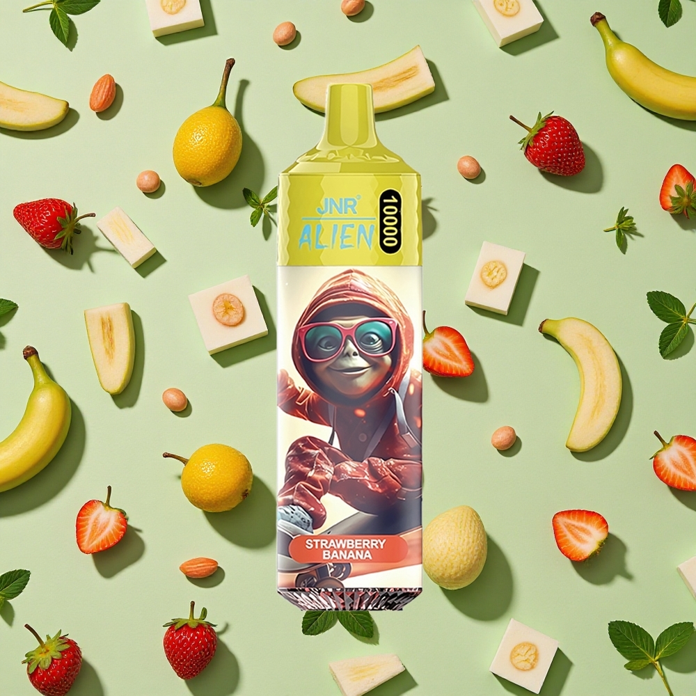JNR Alien 10000 Puffs Morango Banana 20ml E-líquido LED RGB