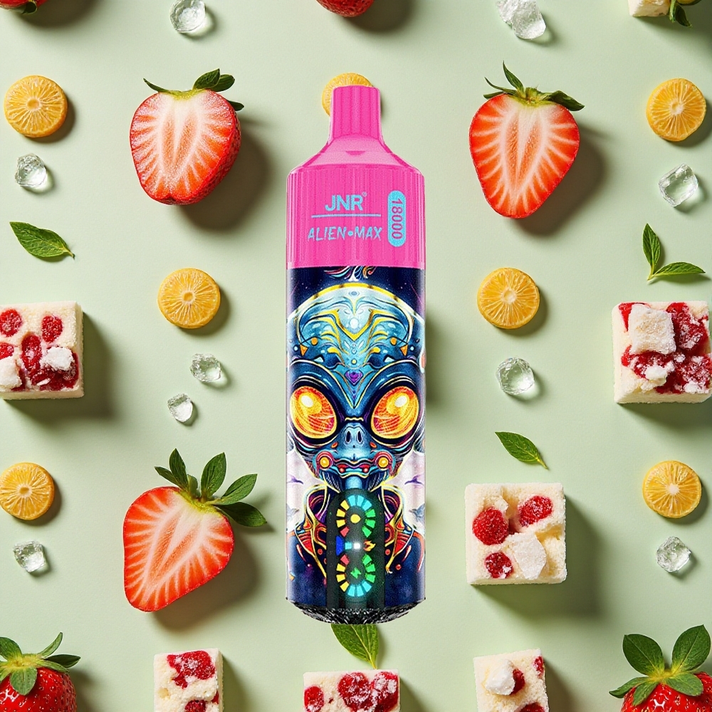 JNR Alien Max 18000 Puffs Morango Gelo Bobina de Malha Dupla & 850mAh