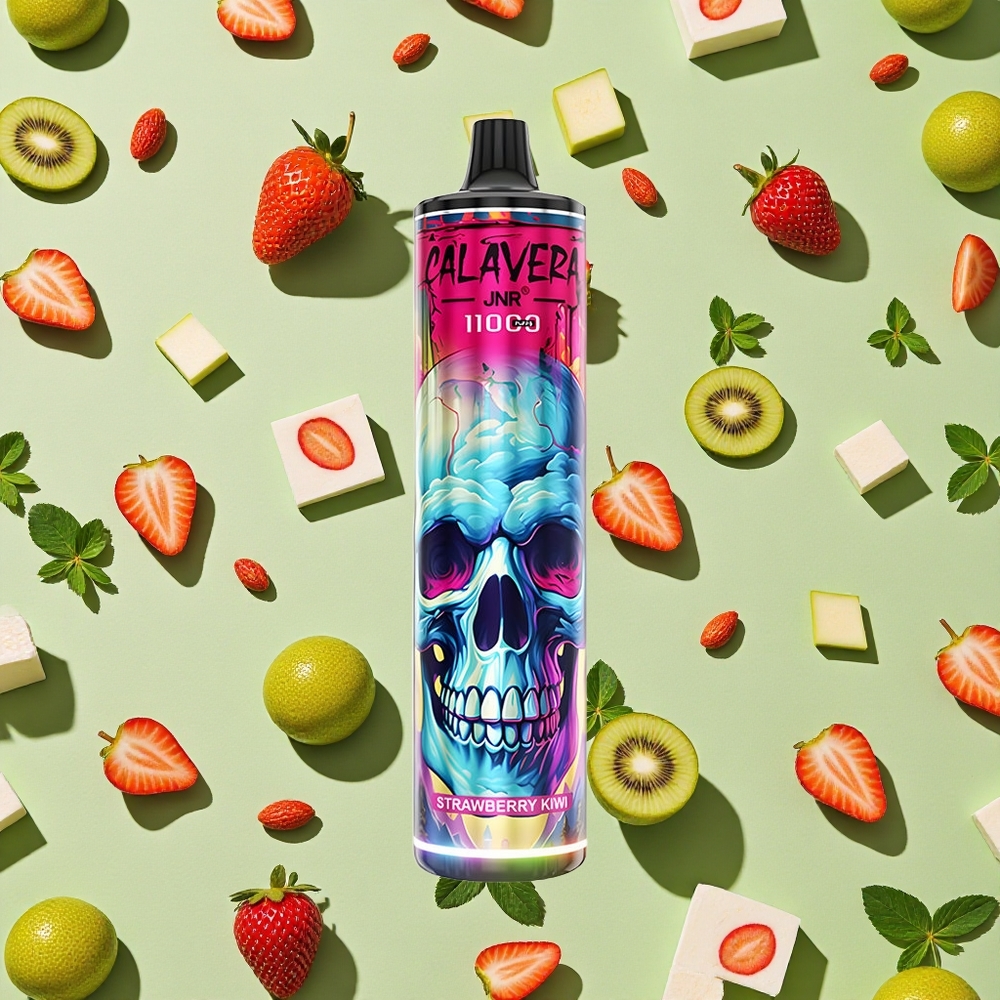 JNR Calavera 11000 Puffs Morango Kiwi 850mAh 21ml E-líquido