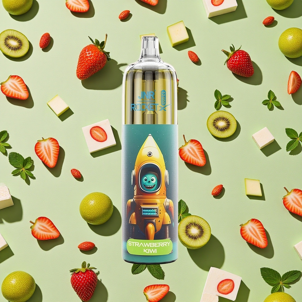 JNR Rocket-X 12400 Puffs 25ml E-líquido Morango Kiwi Vape descartável