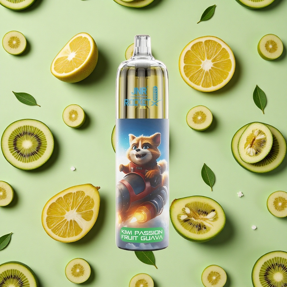 JNR Rocket-X 12400 Puffs Vape descartável Kiwi Maracujá Goiaba com 25ml E-líquido e 850mAh