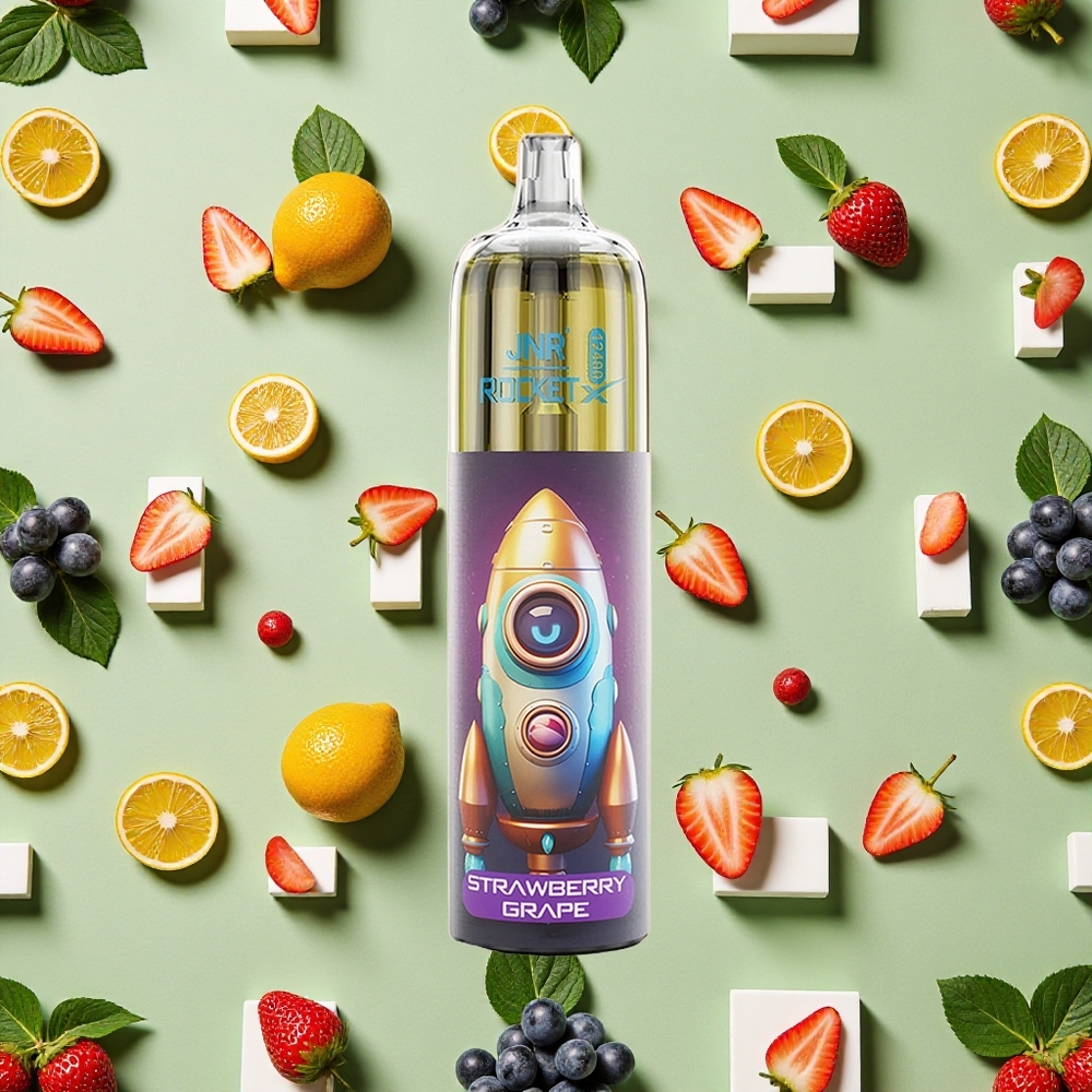 JNR Rocket-X 12400 Puffs Vape descartável Morango Uva com 25ml E-líquido Capacity