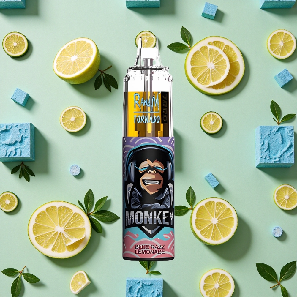 RandM Fumot Tornado 7000 Puffs 14 ml E-líquido Ajuste de Ar Azul Limonada